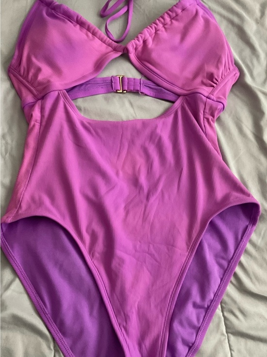 Xhilaration Other - Xhilaration Pink and Purple Ribbed One-Piece Swimwear